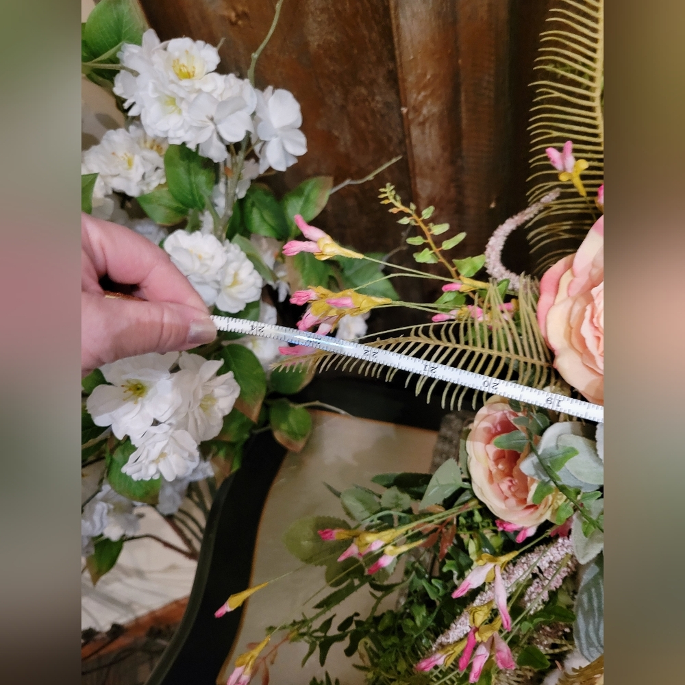 Faux Flower Bridal Bouquet Cascading Loose Organic Boho Style - Picture 8 of 10